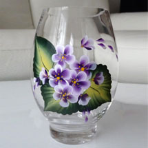 Violets Glass Vase